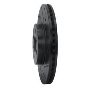 Toyota Yaris Brake Rotor (1) - Front Right - R1 Concepts - Drilled & Slotted - Black - `12-`18